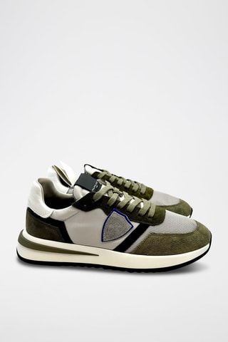 Baskets en cuir - Kaki et beige - Philippe Model