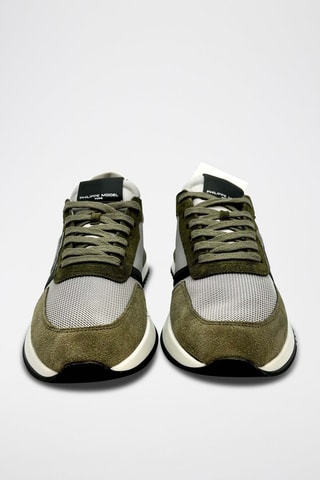 Baskets en cuir - Kaki et beige - Philippe Model