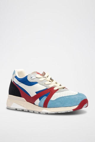 Baskets en cuir N9000 Rally Delta - Bleu et rouge - Diadora
