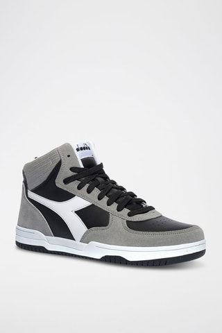 Baskets montantes en cuir Raptor High SL - Gris et noir - Diadora