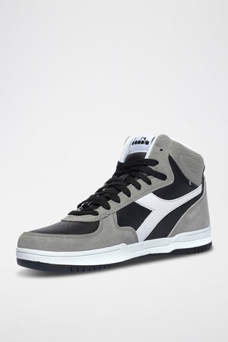 Baskets montantes en cuir Raptor High SL - Gris et noir - Diadora