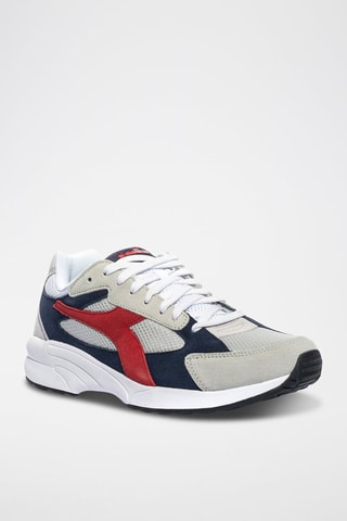 Baskets en cuir D-5000 - Beige et bleu marine - Diadora