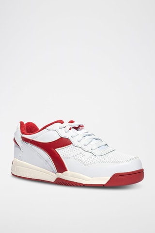 Baskets en cuir Winner - Blanc et rouge - Diadora