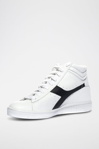Baskets montantes en cuir Game L High 2030 - Blanc et noir - Diadora
