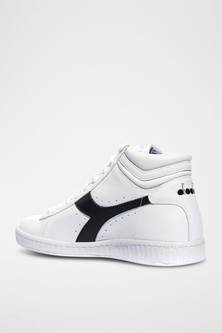 Baskets montantes en cuir Game L High 2030 - Blanc et noir - Diadora