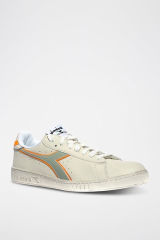 Baskets en cuir Game L Low Icona - Blanc et vert - Diadora