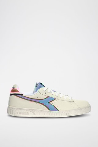 Baskets en cuir Game L Low Icona - Blanc et bleu - Diadora