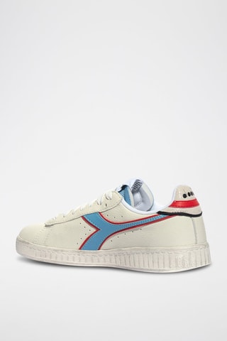 Baskets en cuir Game L Low Icona - Blanc et bleu - Diadora
