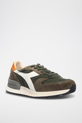 Baskets en cuir Conquest Ripstop - Vert foncé et orange - Diadora