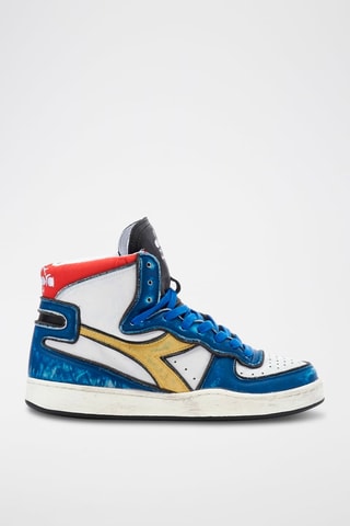 Baskets montantes en cuir Dessau - Bleu et blanc - Diadora