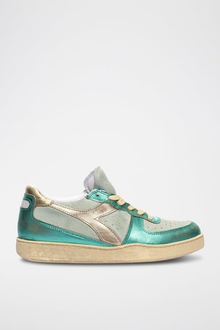 Baskets en cuir Used WN - Vert d'eau et doré - Diadora
