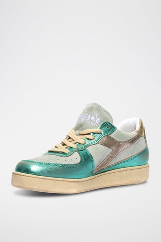 Baskets en cuir Used WN - Vert d'eau et doré - Diadora