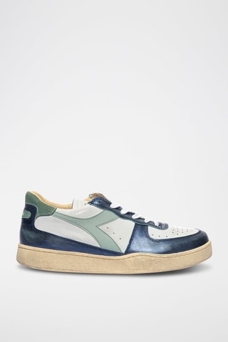 Baskets en cuir Metallic Dirty - Bleu et vert d'eau - Diadora