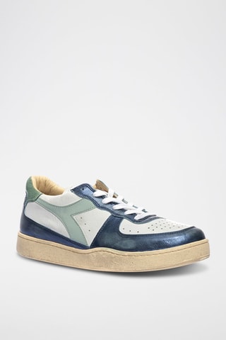 Baskets en cuir Metallic Dirty - Bleu et vert d'eau - Diadora