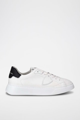 Baskets en cuir - Blanc et noir - Philippe Model