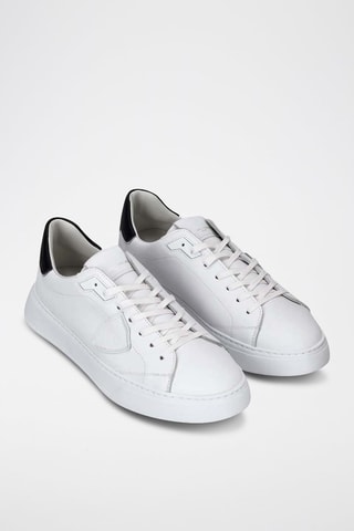 Baskets en cuir - Blanc et noir - Philippe Model
