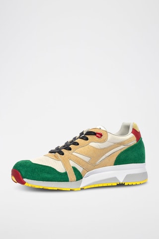 Baskets en cuir N9000 Rally Guileta - Beige et vert - Diadora
