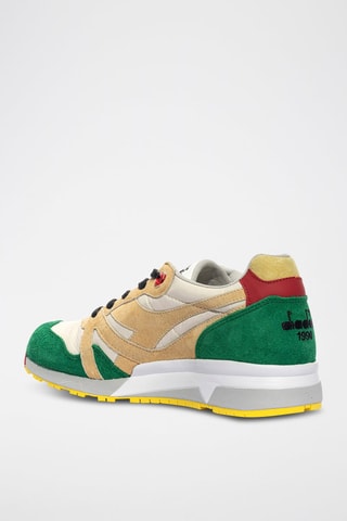Baskets en cuir N9000 Rally Guileta - Beige et vert - Diadora