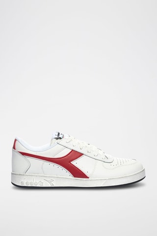 Baskets en cuir Magic Basket Low Icona - Blanc et rouge - Diadora
