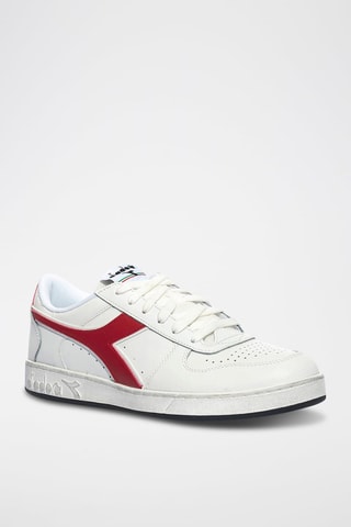 Baskets en cuir Magic Basket Low Icona - Blanc et rouge - Diadora