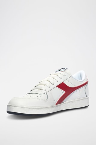 Baskets en cuir Magic Basket Low Icona - Blanc et rouge - Diadora