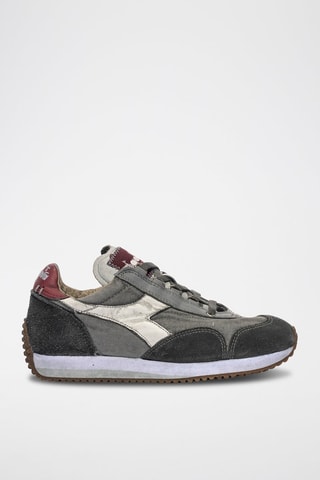Baskets en cuir Equipe - Gris et bordeaux - Diadora