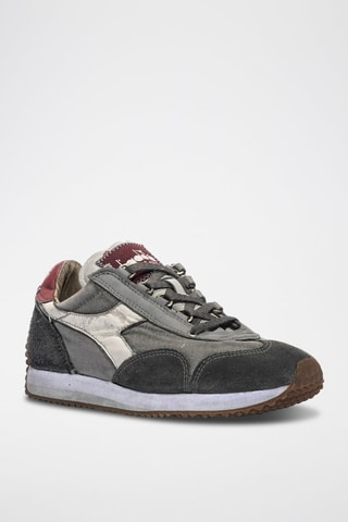 Baskets en cuir Equipe - Gris et bordeaux - Diadora