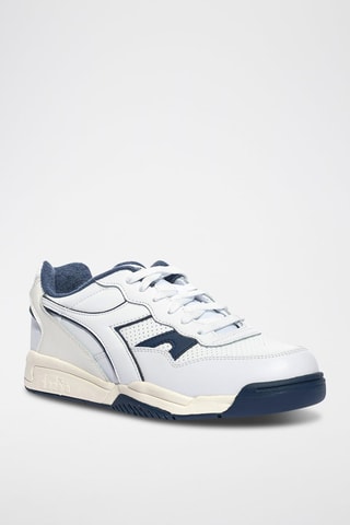 Baskets en cuir Winner - Blanc et bleu marine - Diadora