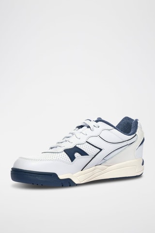 Baskets en cuir Winner - Blanc et bleu marine - Diadora