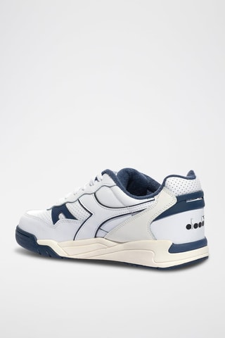 Baskets en cuir Winner - Blanc et bleu marine - Diadora