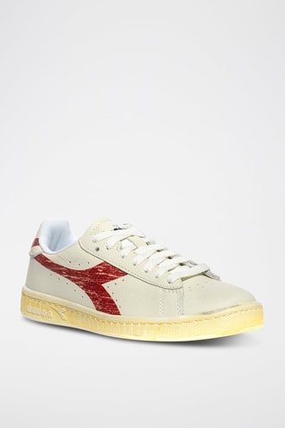 Baskets en cuir Game L Low Retro - Blanc et rouge - Diadora