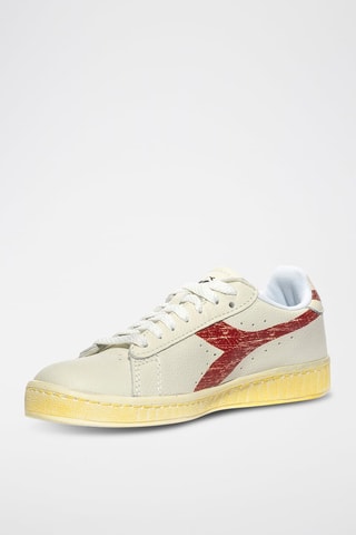 Baskets en cuir Game L Low Retro - Blanc et rouge - Diadora