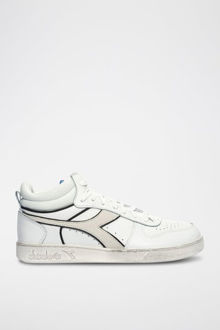 Baskets montantes en cuir Magic Basket Demi Bunny Icona - Blanc et gris - Diadora