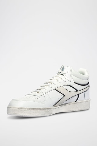 Baskets montantes en cuir Magic Basket Demi Bunny Icona - Blanc et gris - Diadora
