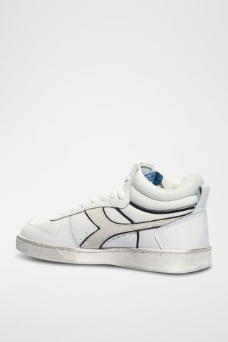 Baskets montantes en cuir Magic Basket Demi Bunny Icona - Blanc et gris - Diadora