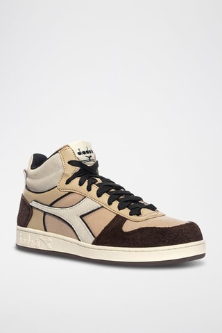 Baskets montantes Magic Basket Demi Treated - Beige et noir - Diadora