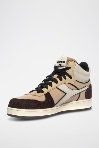 Baskets montantes Magic Basket Demi Treated - Beige et noir - Diadora