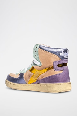 Baskets montantes en cuir Metal Used WN - Pêche et violet - Diadora
