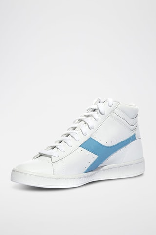 Baskets montantes en cuir Game L High 2030 - Blanc et ciel - Diadora