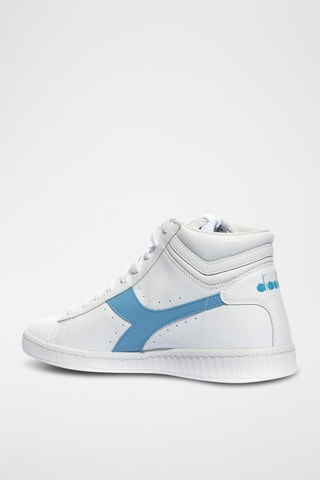 Baskets montantes en cuir Game L High 2030 - Blanc et ciel - Diadora