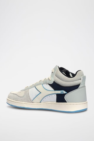 Baskets montantes en cuir Magic Basket Demi Twin - Gris et écru - Diadora