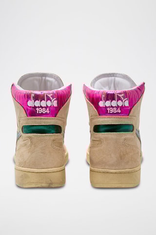 Baskets montantes en cuir Metal Used WN - Beige et rose - Diadora