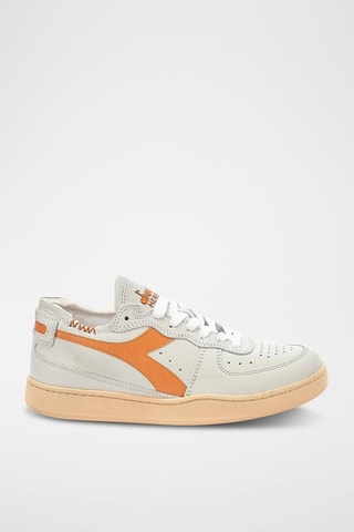 Baskets en cuir Row Cut - Blanc et orange - Diadora