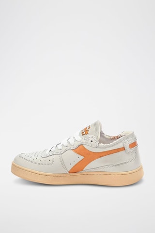 Baskets en cuir Row Cut - Blanc et orange - Diadora
