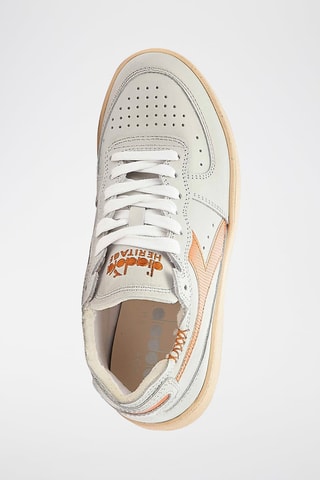 Baskets en cuir Row Cut - Blanc et orange - Diadora