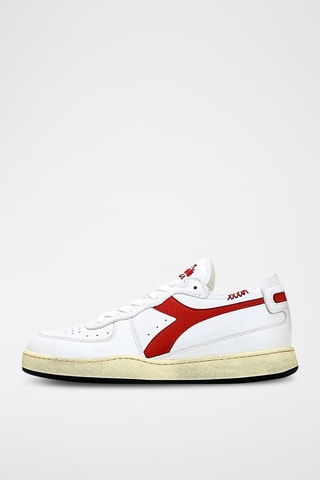 Baskets en cuir Row Cut - Blanc et rouge - Diadora