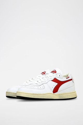 Baskets en cuir Row Cut - Blanc et rouge - Diadora