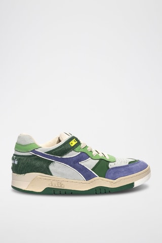 Baskets en cuir B.560 - Vert et bleu - Diadora