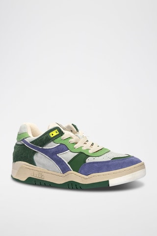 Baskets en cuir B.560 - Vert et bleu - Diadora
