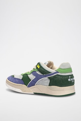 Baskets en cuir B.560 - Vert et bleu - Diadora